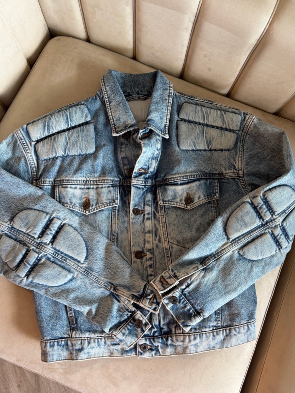 Diesel Light Blue Distressed Denim Jacket
